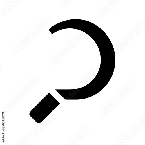 sickle glyph flat vector icon