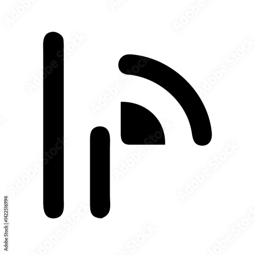 signal alt glyph  flat vector icon