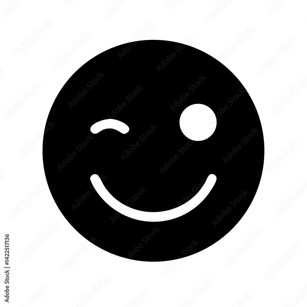 smile wink glyph flat vector icon smile wink glyph flat vector icon