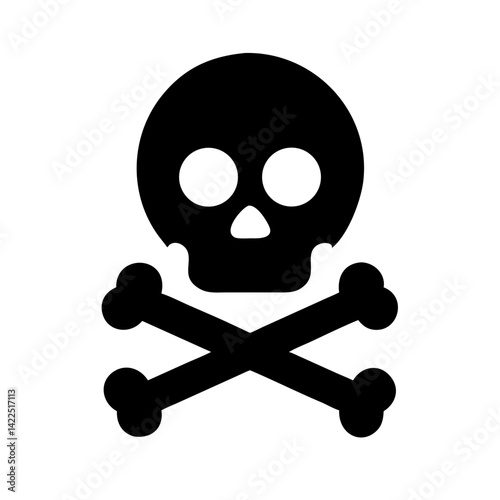 skull crossbones glyph  flat vector icon