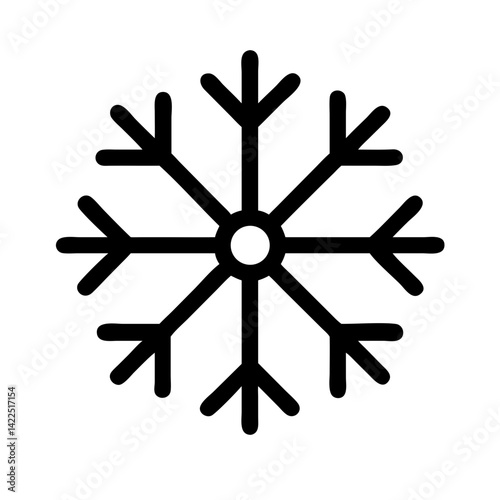 snowflake glyph  flat vector icon