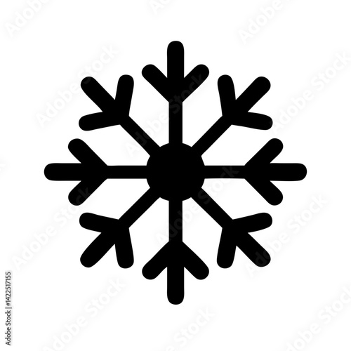 snowflake droplets glyph flat vector icon