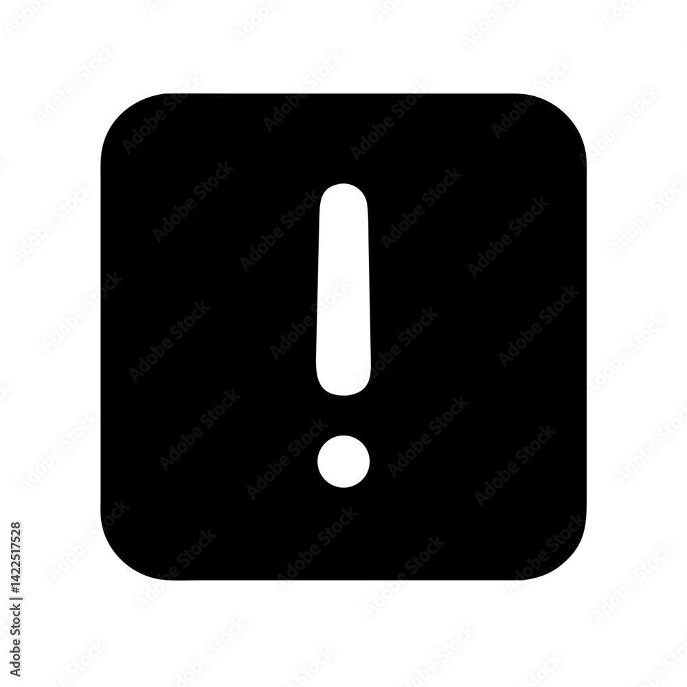 square exclamation glyph flat vector icon square exclamation glyph flat vector icon