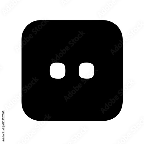 square ellipsis vertical glyph flat vector icon