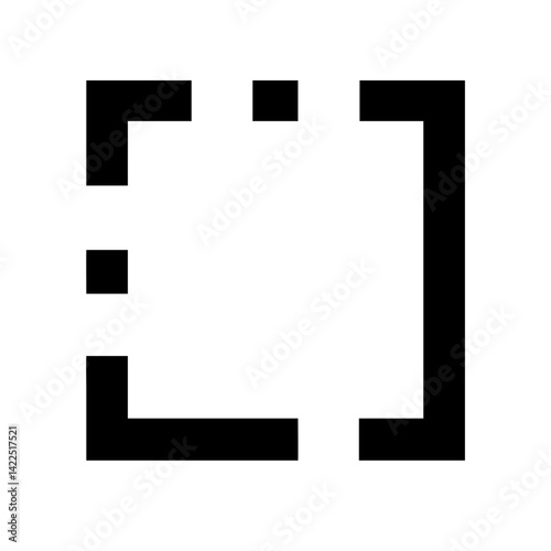 square dashed glyph flat vector icon