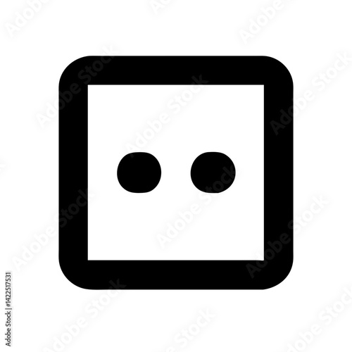 square ellipsis vertical glyph flat vector icon