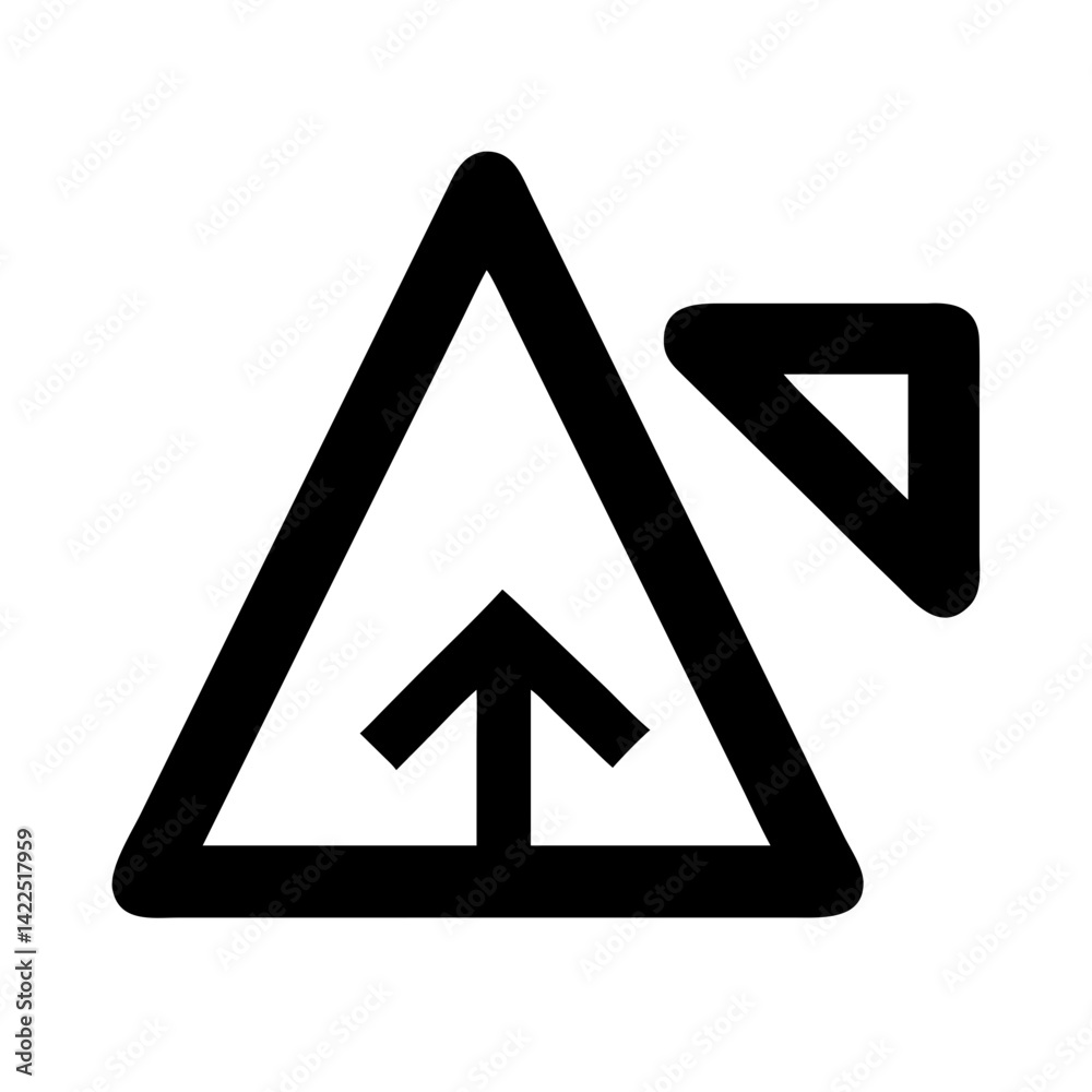 tent arrow turn left glyph flat vector icon tent arrow turn left glyph flat vector icon