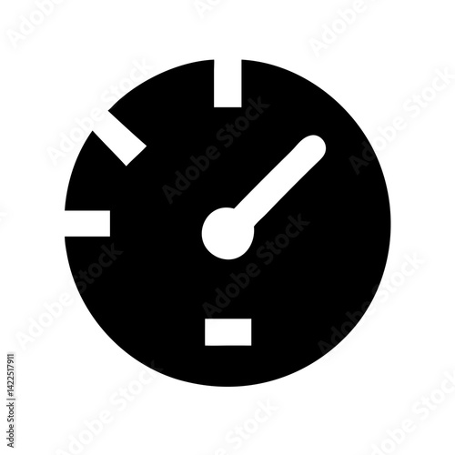 tachometer fast glyph flat vector icon