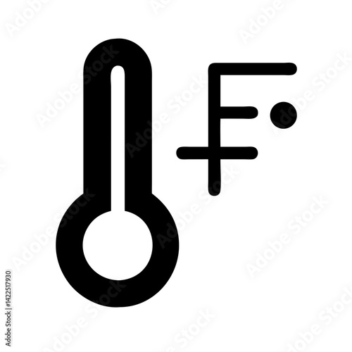 temperature frigid glyph  flat vector icon