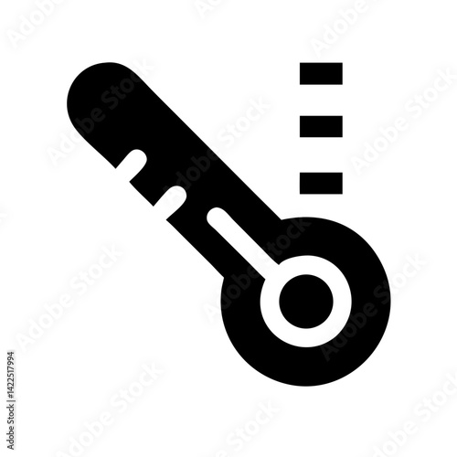 thermometer alt glyph flat vector icon