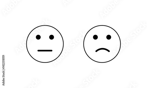Sad Emoji Icon Set | Emotional Faces, Crying, Mood & Chat Reaction Icons