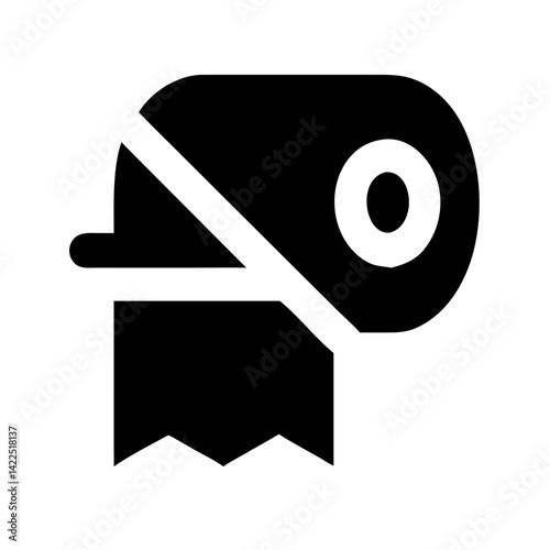 toilet paper slash glyph flat vector icon
