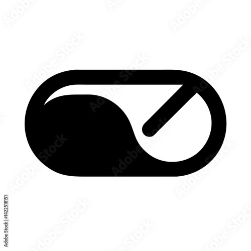 toggle off glyph  flat vector icon