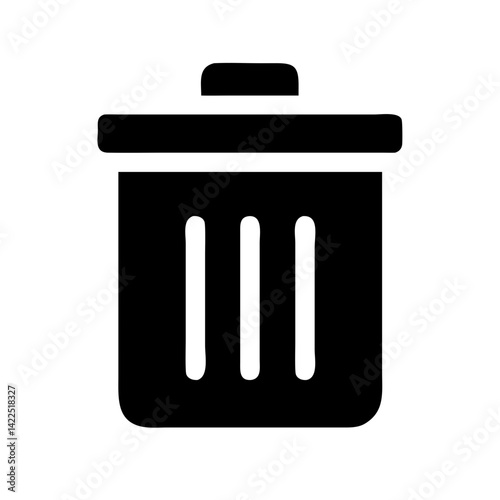 trash can list glyph  flat vector icon