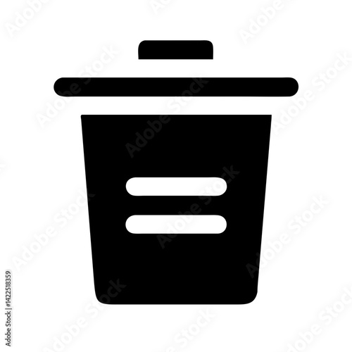 trash can list glyph flat vector icon