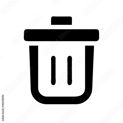 trash can slash glyph  flat vector icon
