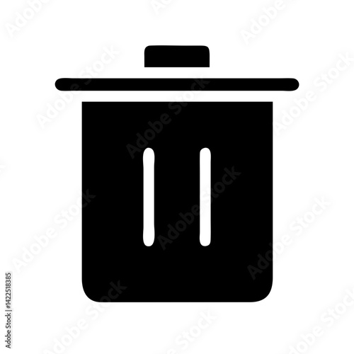 trash can slash glyph flat vector icon