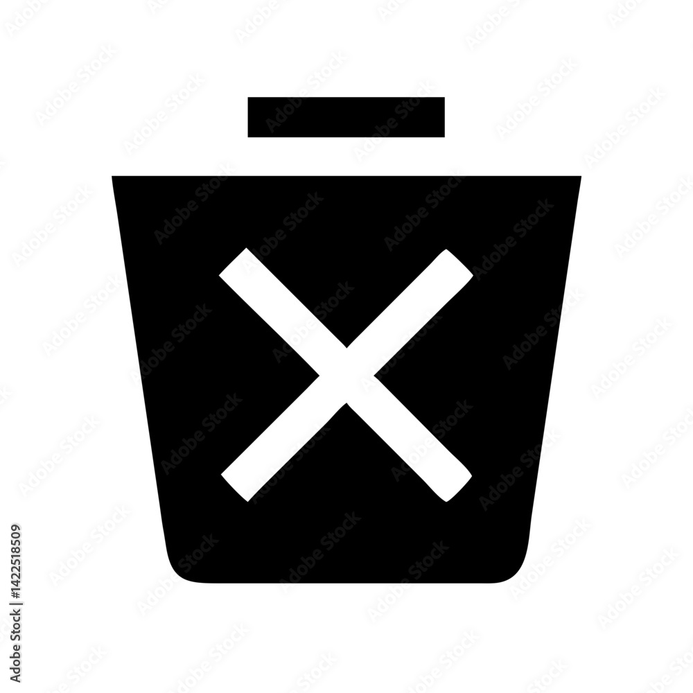 Obraz premium trash xmark glyph flat vector icon