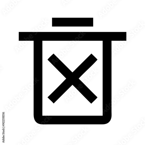 trash xmark glyph  flat vector icon