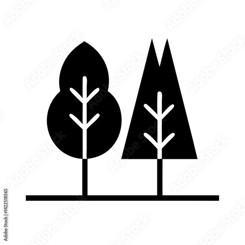 trees alt glyph flat vector icon