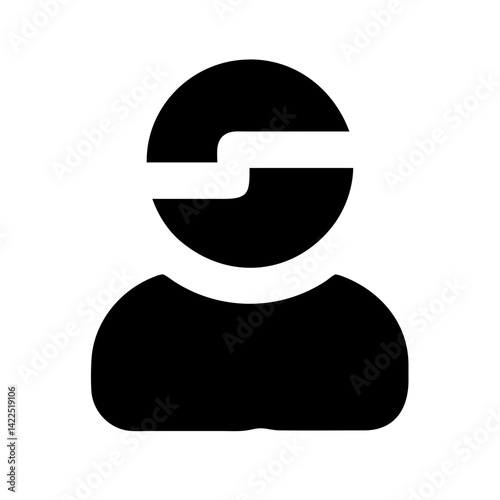 user visor glyph  flat vector icon