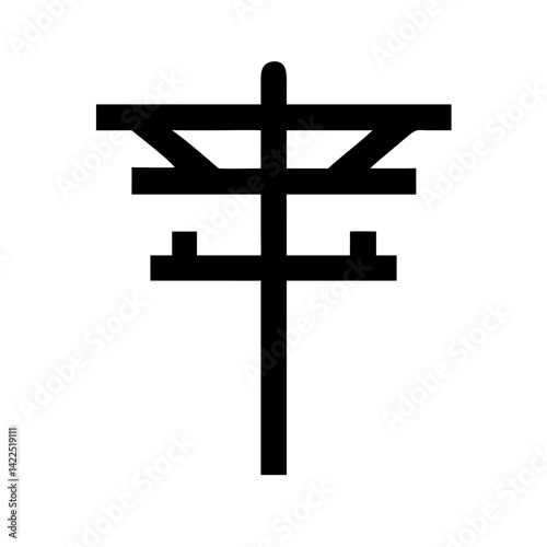 utility pole glyph flat vector icon