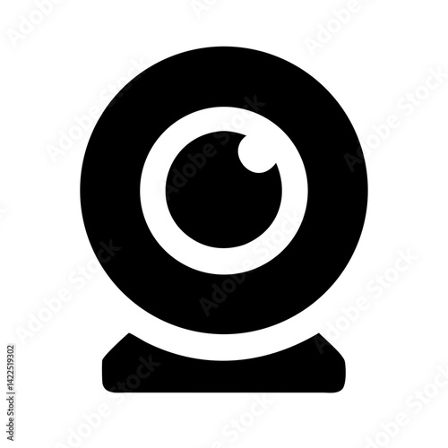 webcam glyph flat vector icon