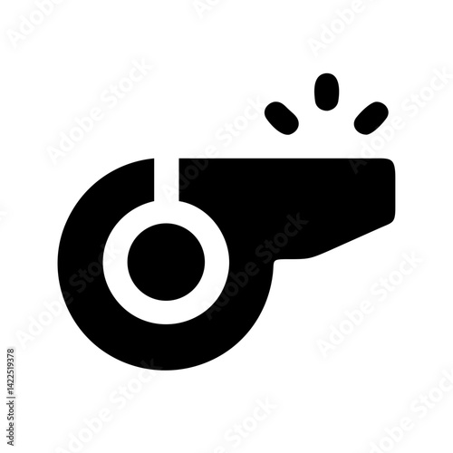 whistle glyph  flat vector icon