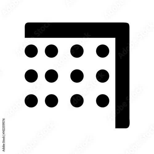 braille l glyph  flat vector icon