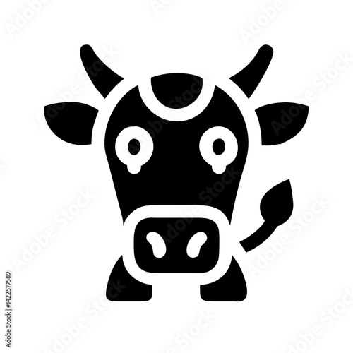 cow alt glyph flat vector icon