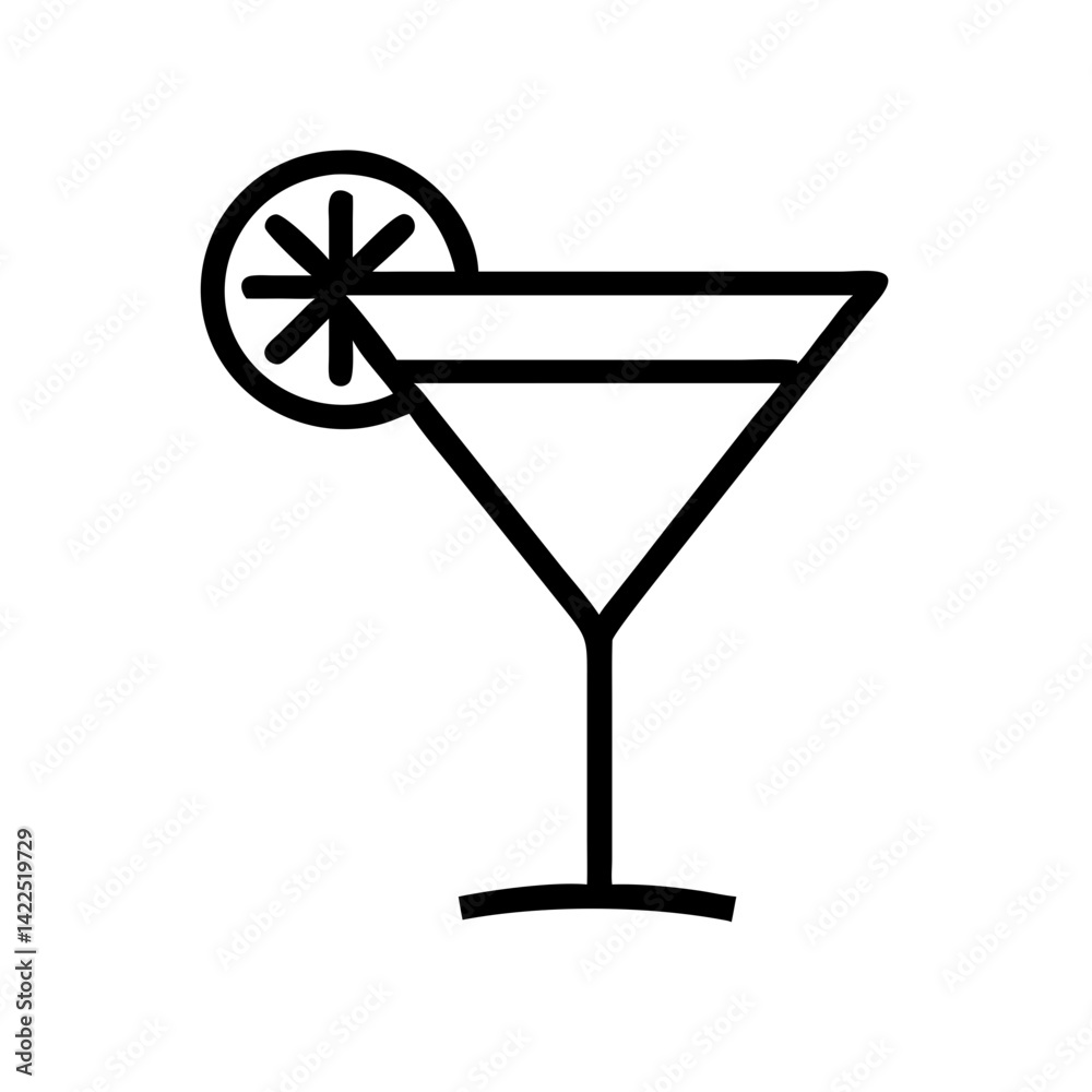 martini glass citrus glyph flat vector icon martini glass citrus glyph flat vector icon