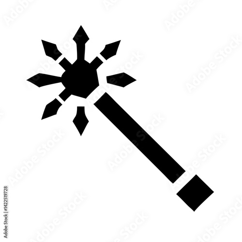 mace glyph  flat vector icon