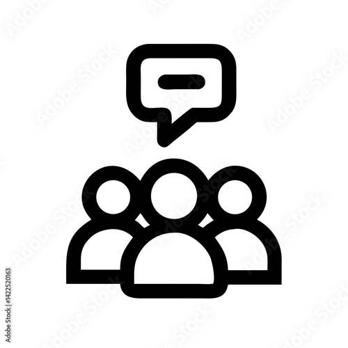 group discussion icon flat vector icon