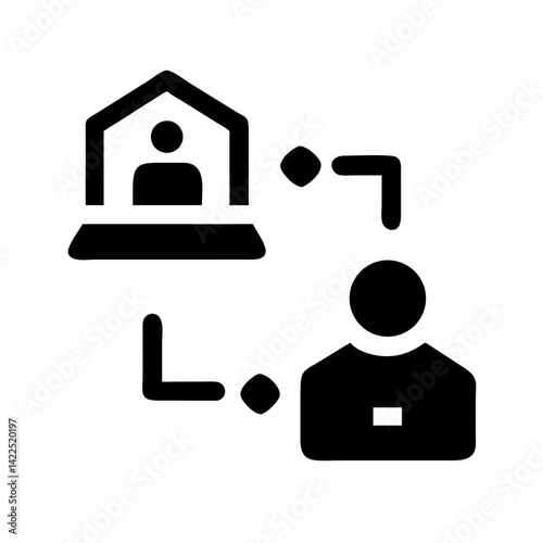telecommuting icon  flat vector icon