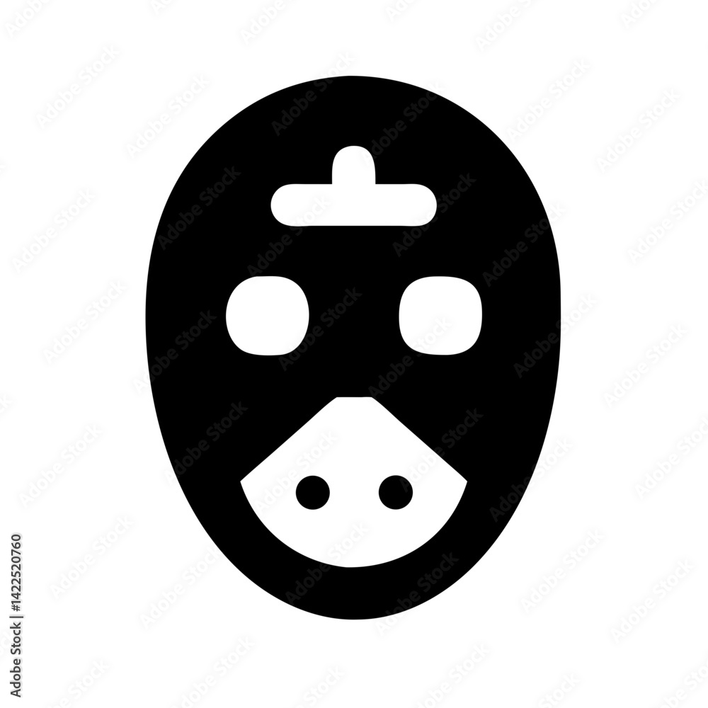 Fototapeta premium hockey mask icon flat vector icon