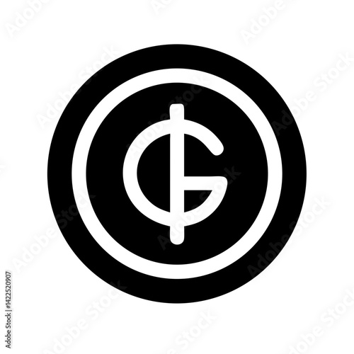 guarani currency glyph icon flat vector icon