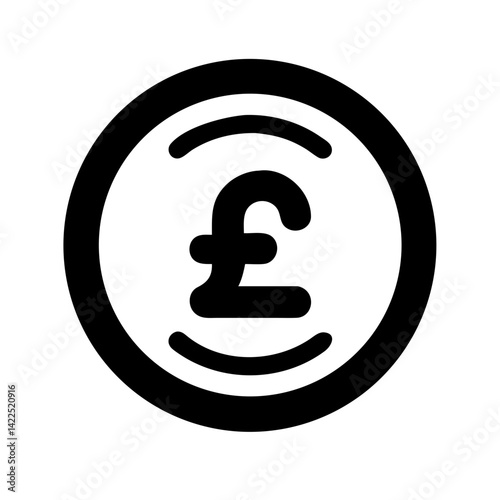 pound currency glyph icon flat vector icon