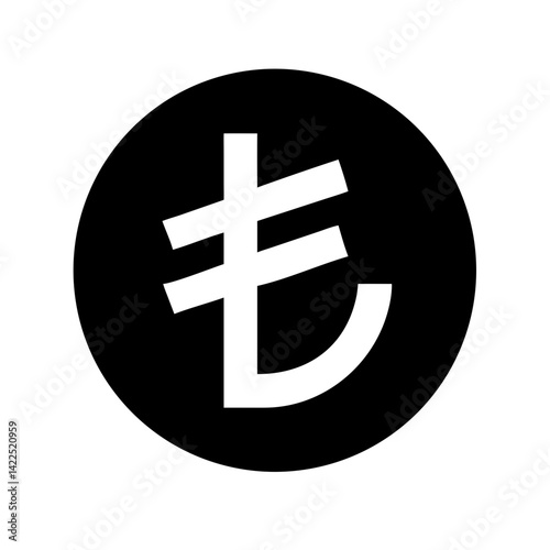 turkish lira currency glyph icon  flat vector icon