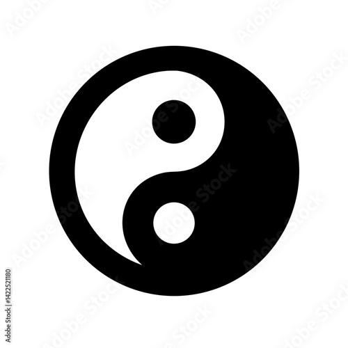 yin yang icon flat vector icon