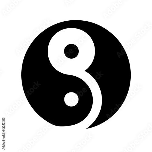 yin yang icon flat vector icon