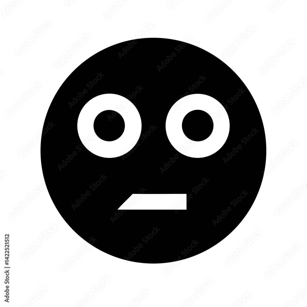 confused emoji glyph icon flat vector icon confused emoji glyph icon flat vector icon