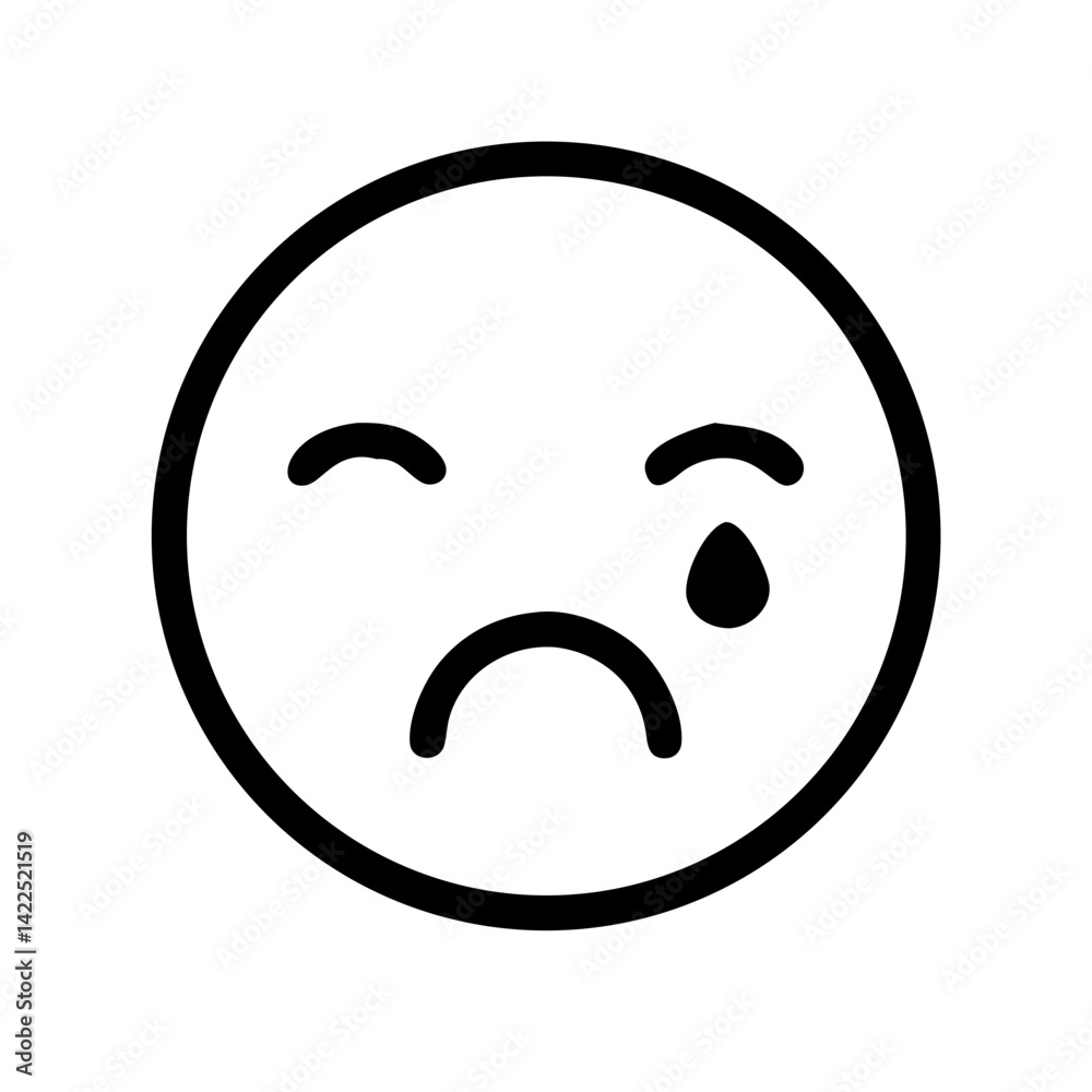 Fototapeta premium crying emoji glyph icon ( ) flat vector icon