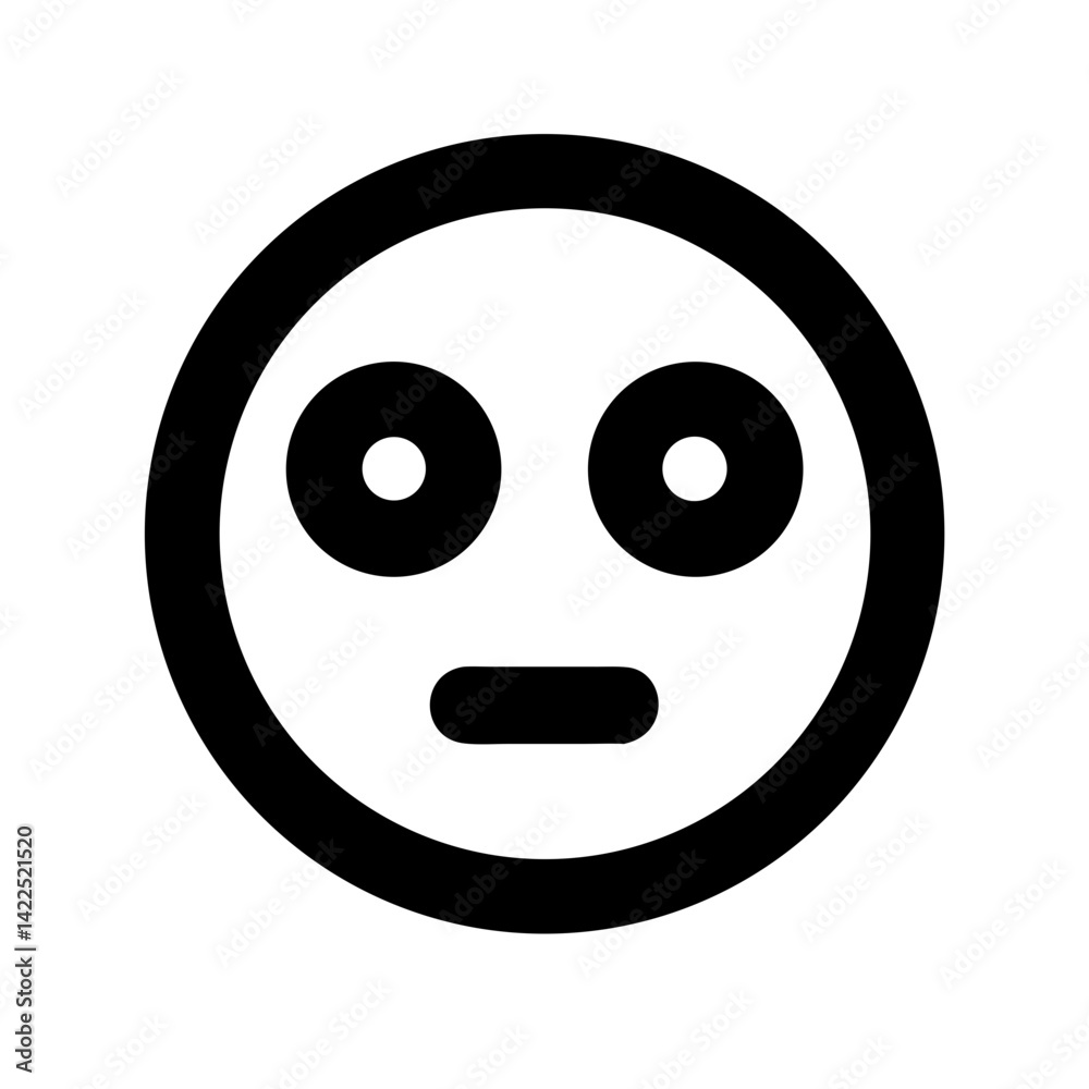 confusing emoji glyph icon flat vector icon confusing emoji glyph icon flat vector icon