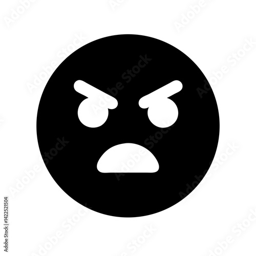 angry emoji glyph icon flat vector icon