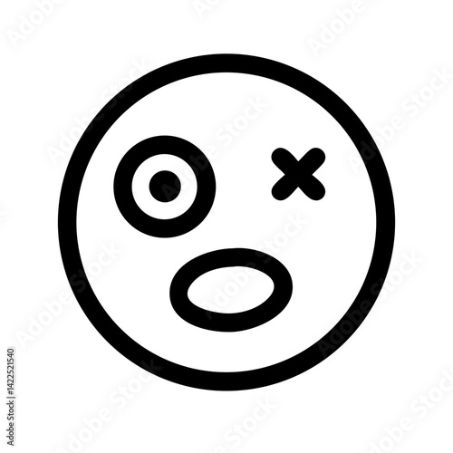 dizzy emoji glyph icon flat vector icon