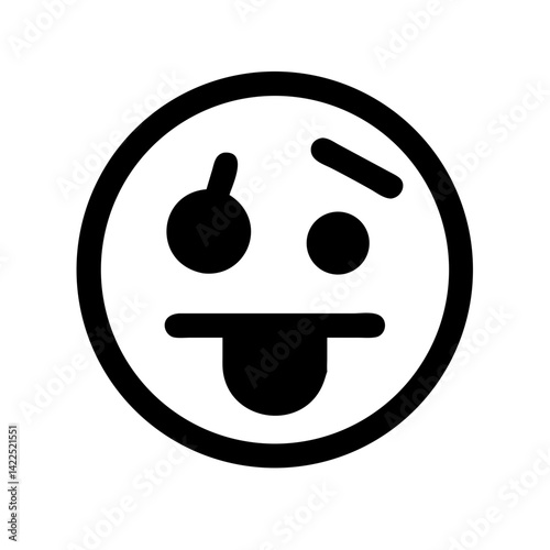 drunk emoji glyph icon ( ) flat vector icon