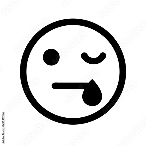 drooling emoji glyph icon flat vector icon