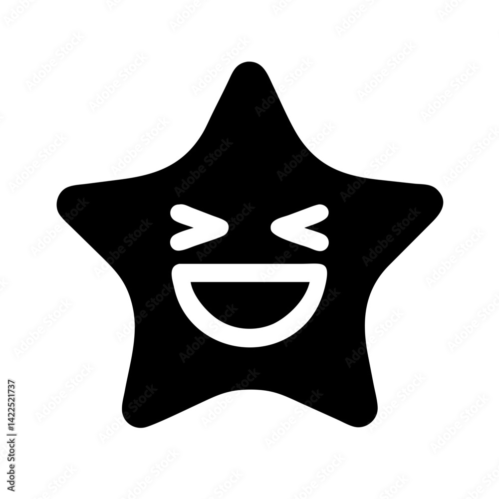 Fototapeta premium superstar emoji glyph icon flat vector icon
