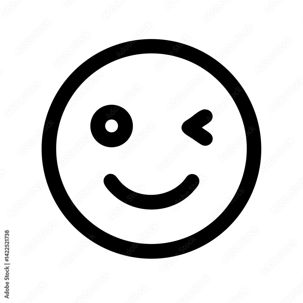 wink emoji glyph icon flat vector icon wink emoji glyph icon flat vector icon