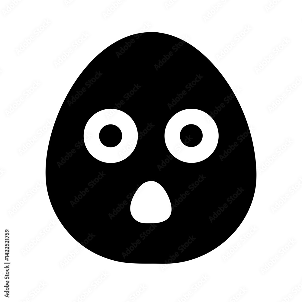 Fototapeta premium surprised emoji glyph icon flat vector icon